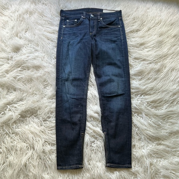 Rag & Bone Skinny Ankle Zip Jeans in Kensington - Picture 1 of 5
